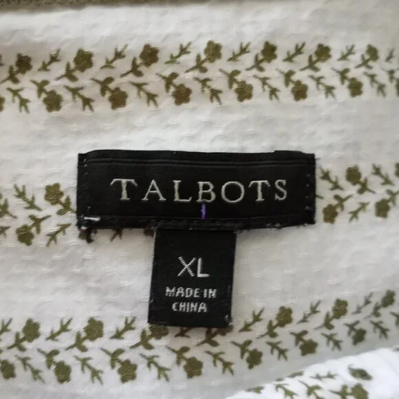 'Talbots' 100% Cotton LS Blouse XL EUC - Picture 10 of 10